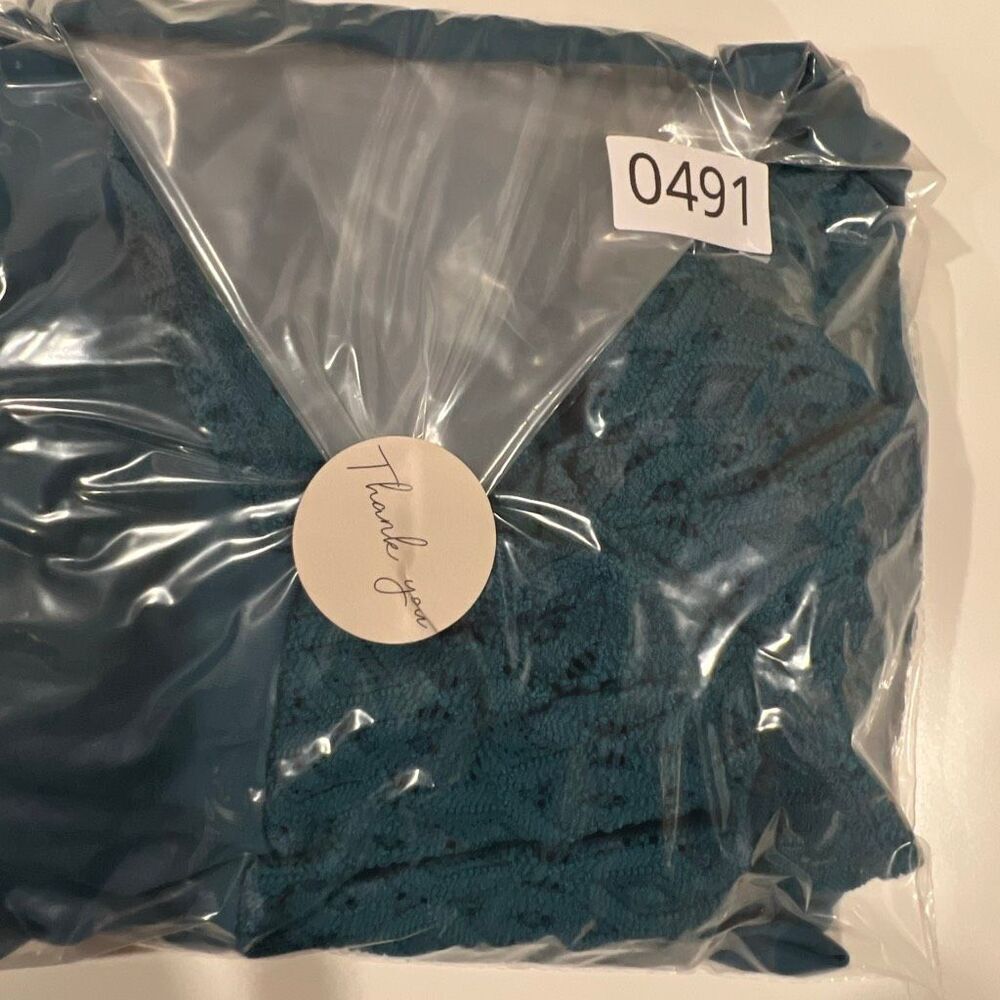 Torrid Super Soft Crochet Trim Cardigan teal color - Picture 10 of 10